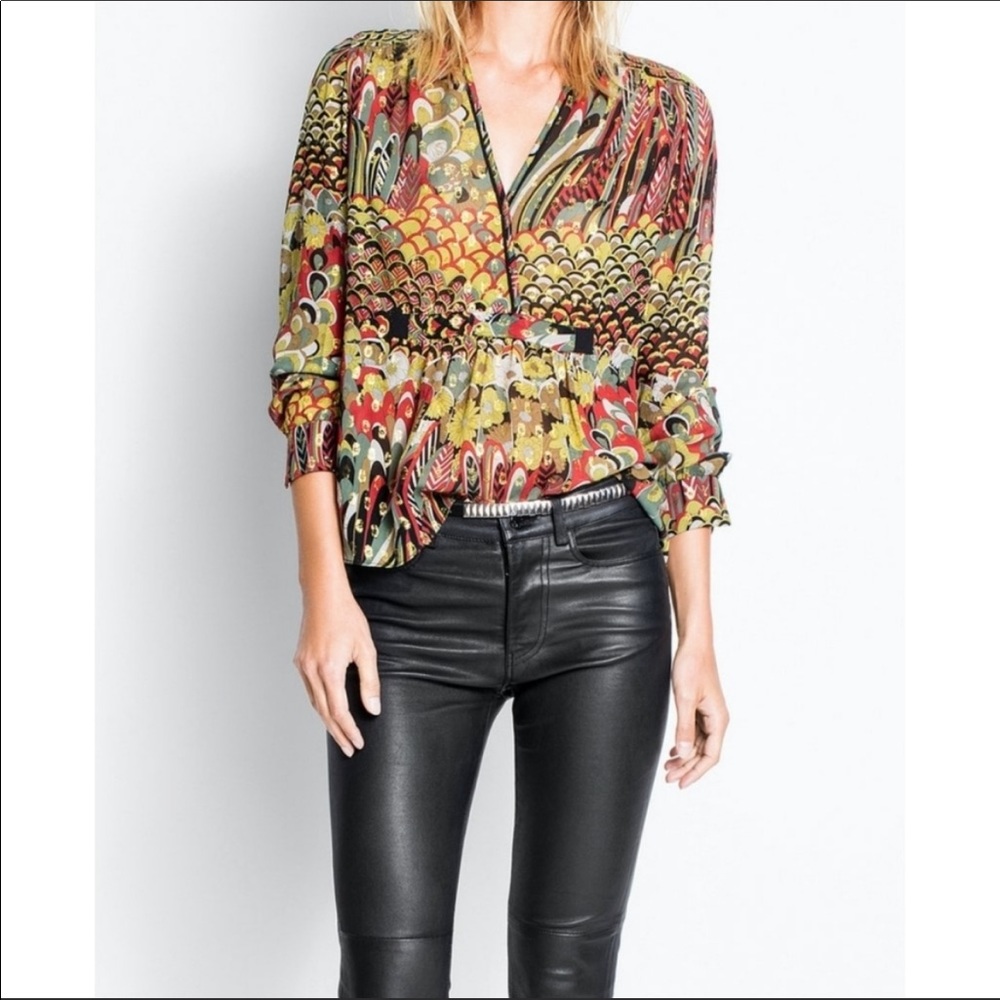 Zadig & Voltaire Toumi Deluxe Blouse Sz medium